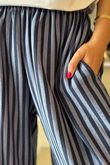 The Sunday Morning Stripe Twist Pant Navy Denim